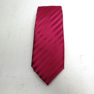 Puccini Neck Tie Mens 58 in Microfiber Magenta Diagonal Striped Sheen Classic